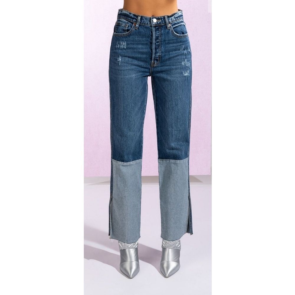 Cello HIGH RISE STRAIGHT LEG PATCHWORK JEANS 13 - Picture 2 of 14